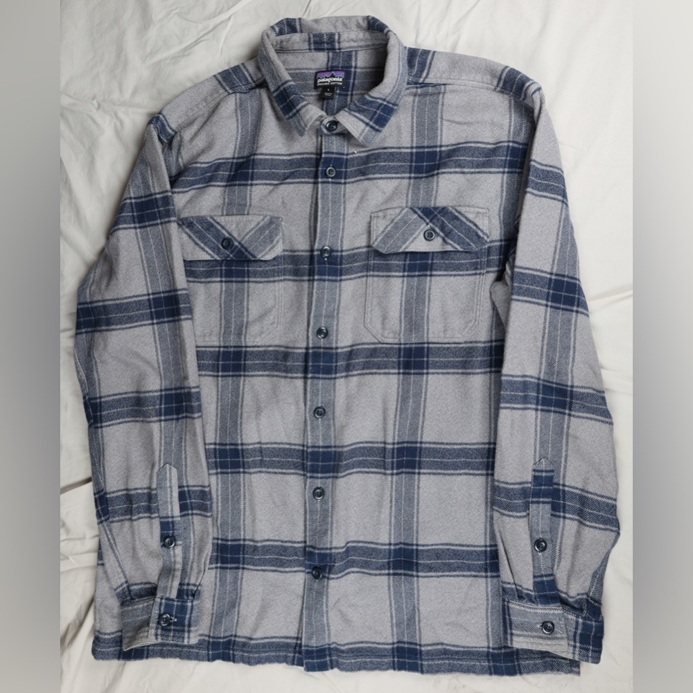 Patagonia Fjord Flannel EUC Burlwood Noble Grey